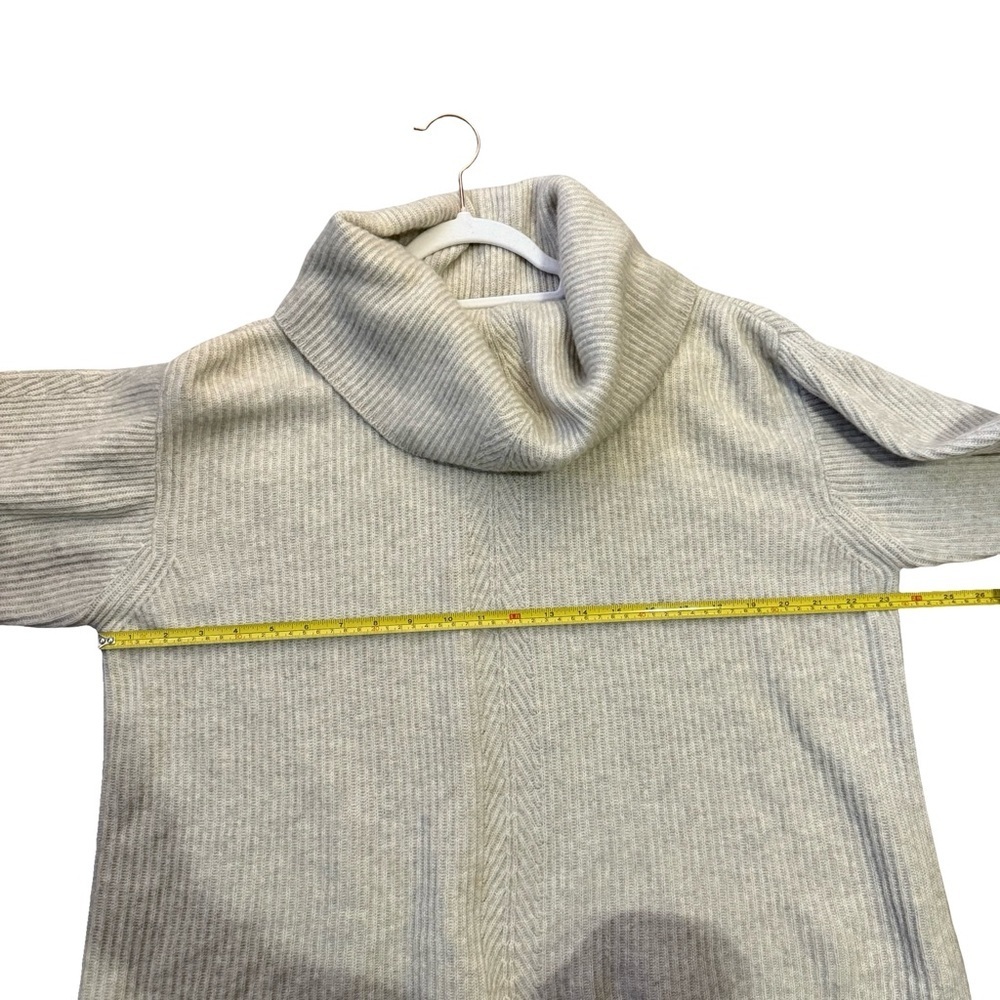 Joye + Fun Ribbed Oversized Cream Gray Cowl Neck Sweater Size M Neutral Cozy - Picture 7 of 13